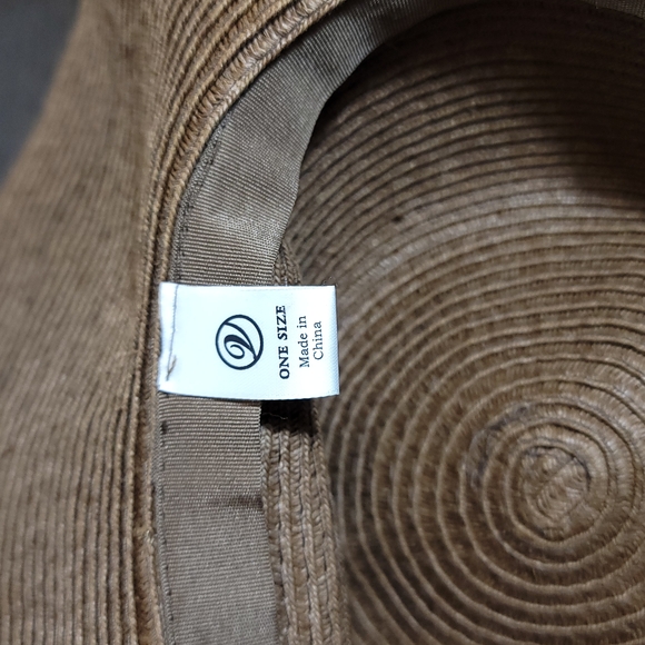 Elegant Brown Wide-Brim Hat with Gold Chain Accent Sun Hat - Picture 6 of 7